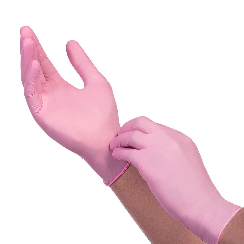 Professional Med Spa Nitrile Gloves Pink - Image 2