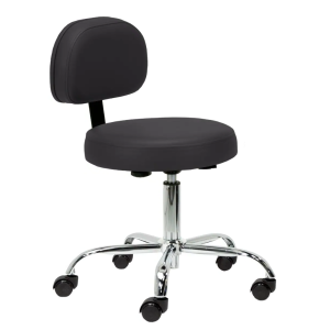 Earthlite Pneumatic Rolling Stool with Backrest