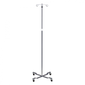 Clinton Industries Economy 4-Leg, 2-Hook IV Pole (IV-40)