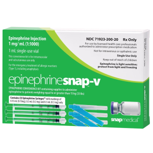 Epinephrine Snap-V Epinephrine 1 mg / mL (1:1000) Injection 1 mL
