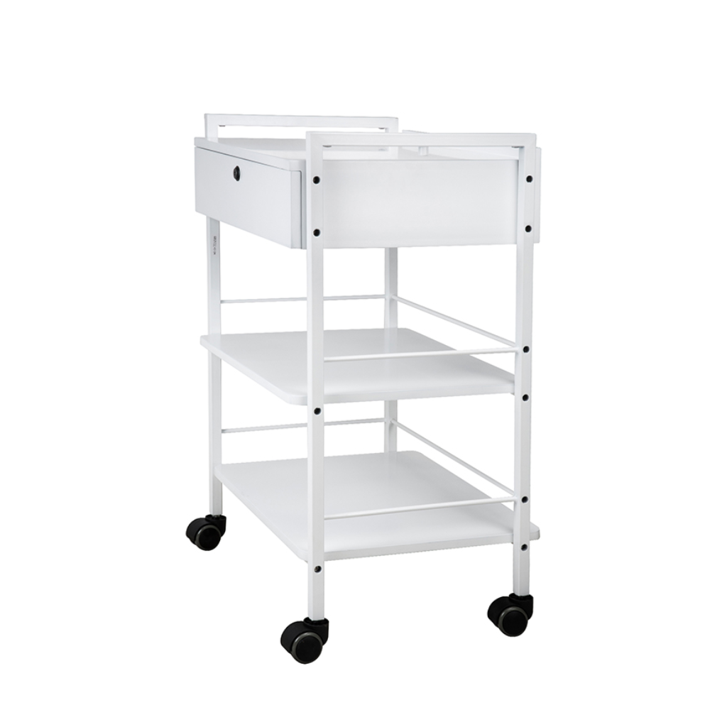3 Shelf Med Spa Esthetician Cart with Locking Drawer (1019A) - Image 3