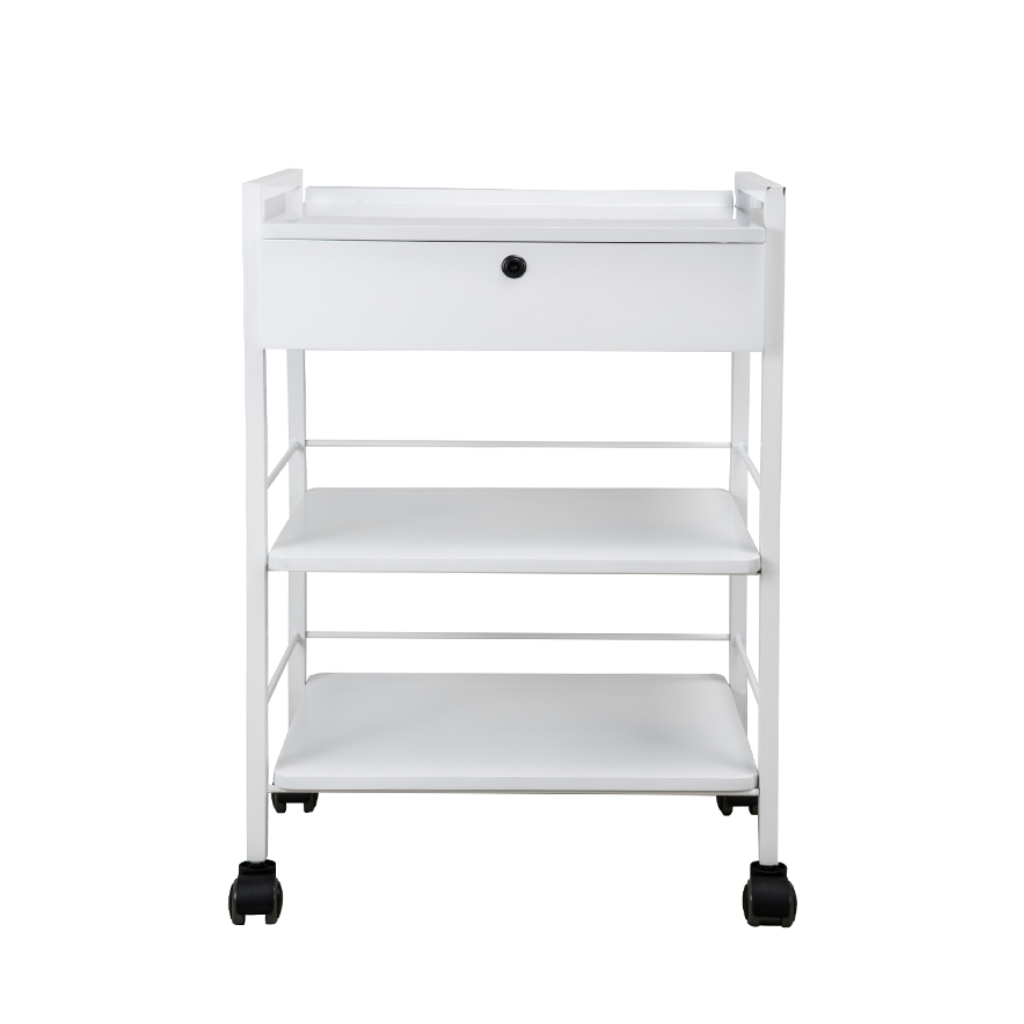3 Shelf Med Spa Esthetician Cart with Locking Drawer (1019A) - Image 2