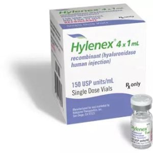 Hylenex Hyaluronidase, Human Recombinant, 150 Unit / mL Injection Single Dose Vial Box of 4 x 1 mL