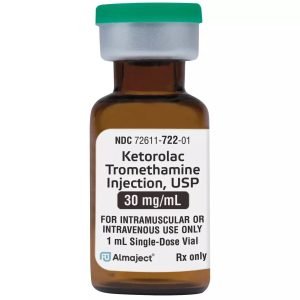 Ketorolac Tromethamine Injection, Single Dose Vial, 1mL, 30 mg / mL
