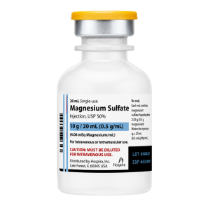 Magnesium Sulfate Injection, USP 0.5 g/mL, 10 g/20 mL Single-Dose Vial (00409-2168-77)