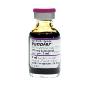 Venofer (Iron Sucrose) Injection, USP 20 mg/mL, 5 mL Single-Dose Vial  (00517-2340-10)