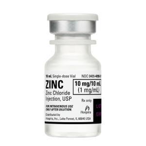 Zinc Chloride Injection, USP 1 mg/mL, 10 mL Single-Dose Vial  (00409-4090-01)